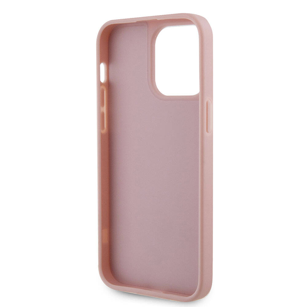 Apple iPhone 15 Pro Max Kılıf Guess Orjinal Lisanslı Taşlı Arka Yüzey Üçgen Logolu Kapak Siyah