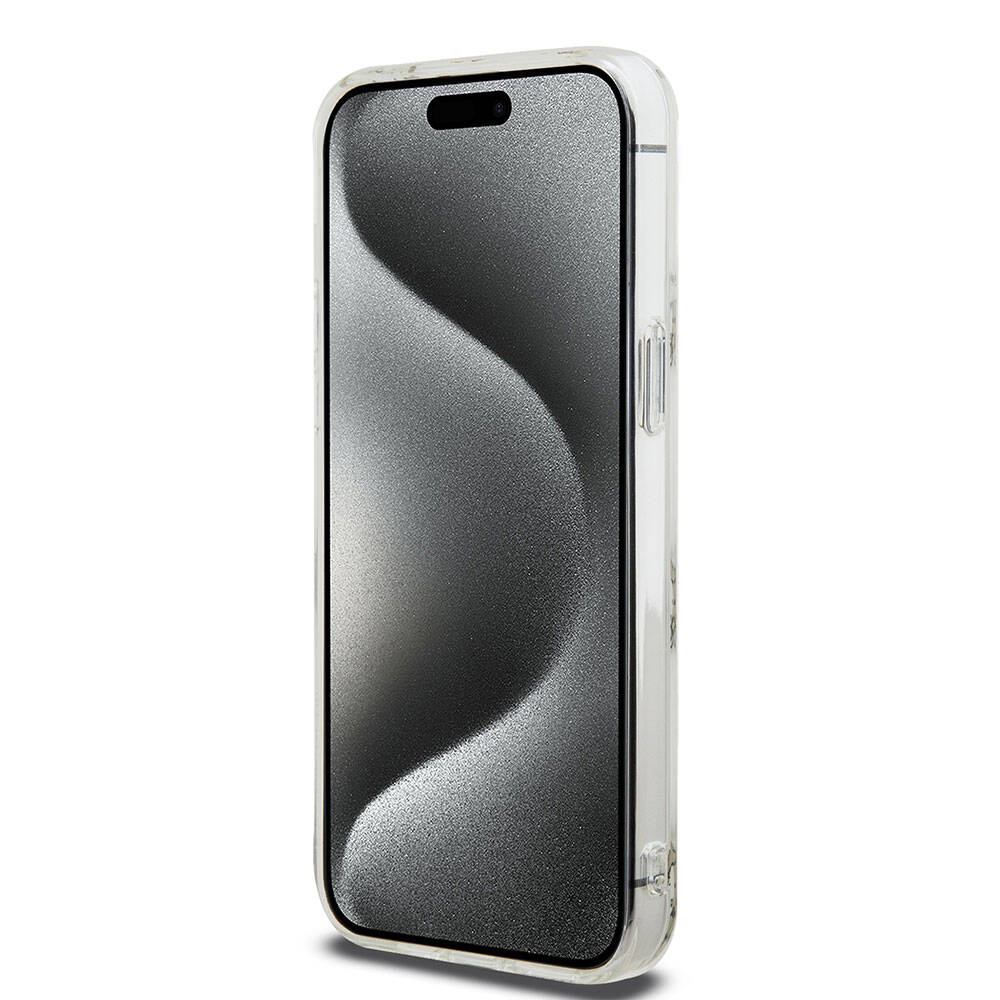 iPhone 15 Pro Max Kılıf Hello Kitty Orjinal Lisanslı Elektroplating Kaplama Kabarcık Baskılı Kılıf Beyaz