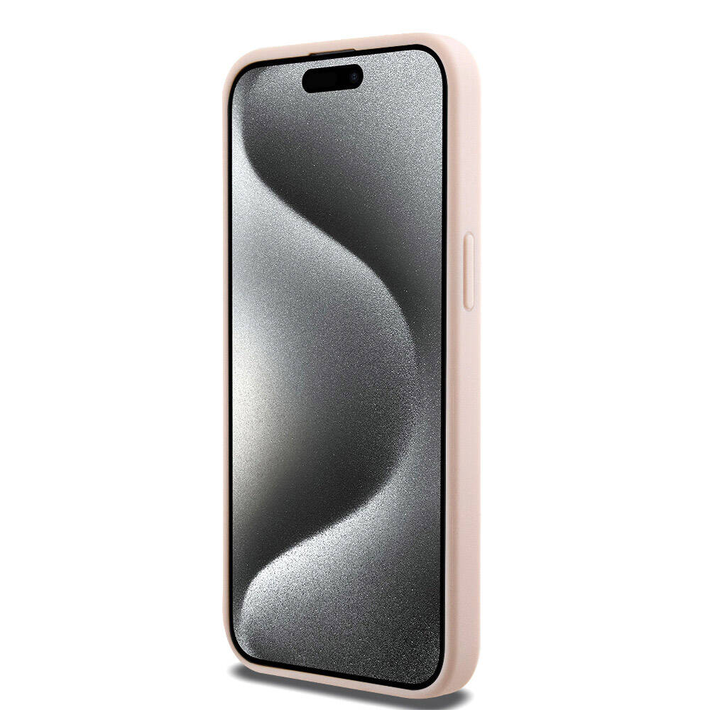 iPhone 15 Pro Max Kılıf Hello Kitty Orjinal Lisanslı Magsafe Şarj Özellikli Baskı Logolu Uyuyan Kitty Deri Kılıf Pembe