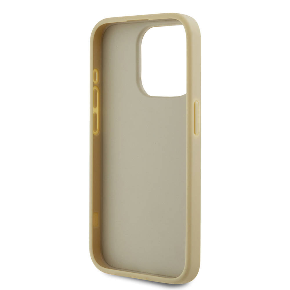 iPhone Kılıf Karl Lagerfeld Orjinal Lisanslı 3D KL Yazılı Tüylü Arka Yüzey Saffiano Rhinestones Kapak Gold- Product vendor