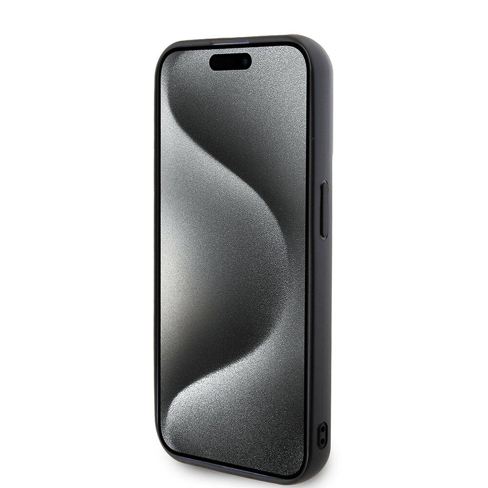 iPhone 15 Pro Max Kılıf Karl Lagerfeld Silikon 3D K&C Logo Orjinal Lisanslı Kılıf Siyah