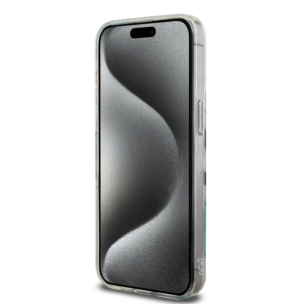 iPhone 15 Pro Max Kılıf Lacoste Orjinal Lisanslı Magsafe Şarj Özellikli Çift Katmanlı Yamalar Desenli Kılıf Mavi