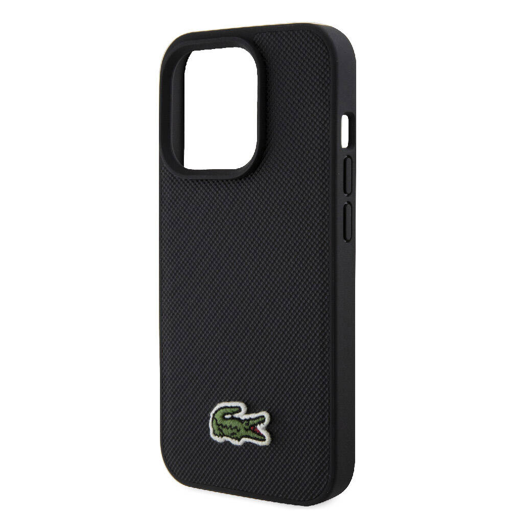 iPhone 15 Pro Max Kılıf Lacoste Orjinal Lisanslı PU Pike Desenli Arka Yüzey İkonik Timsah Dokuma Logolu Kılıf Yeşil