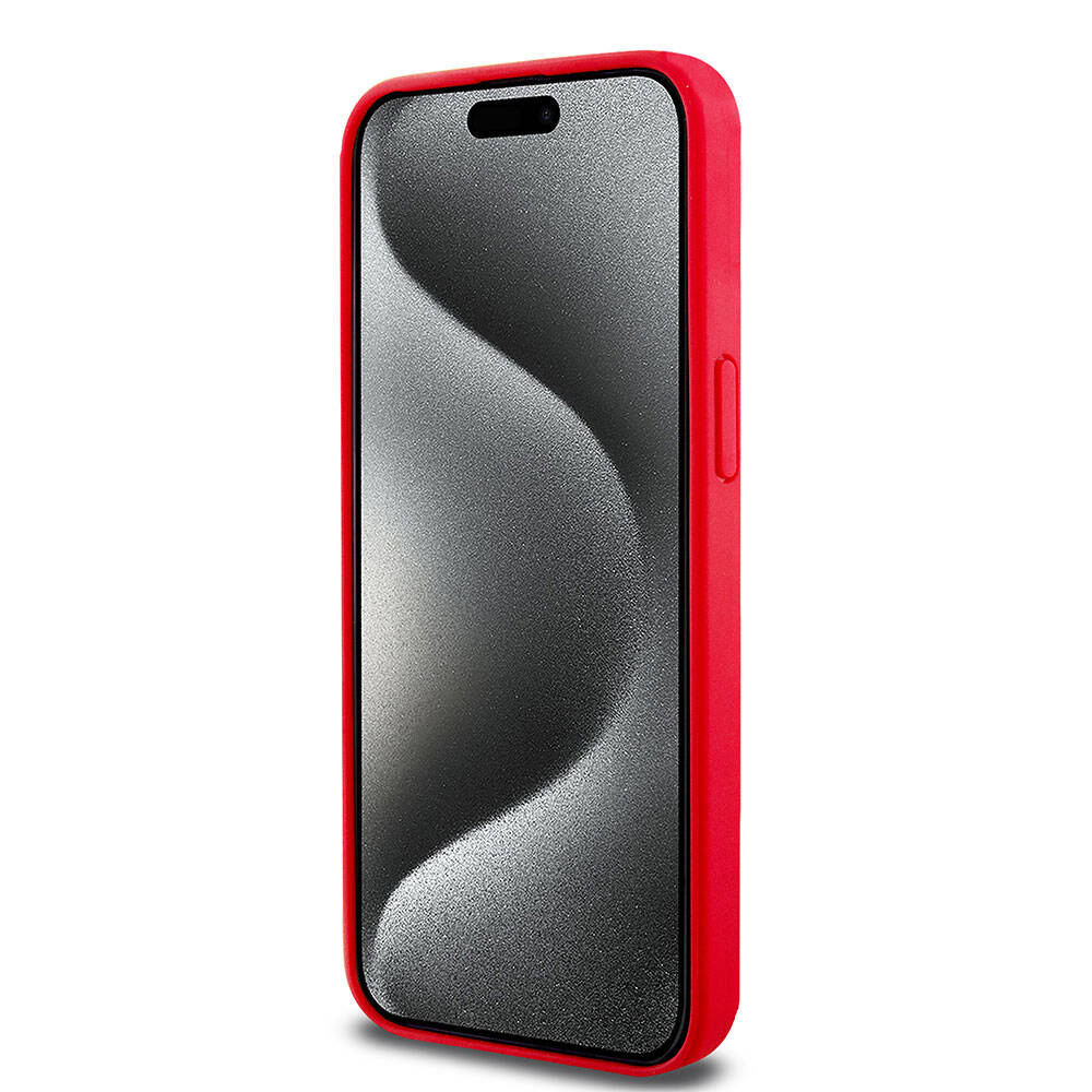iPhone 15 Pro Max Kılıf Lacoste Orjinal Lisanslı PU Pike Desenli Arka Yüzey İkonik Timsah Dokuma Logolu Kılıf Siyah