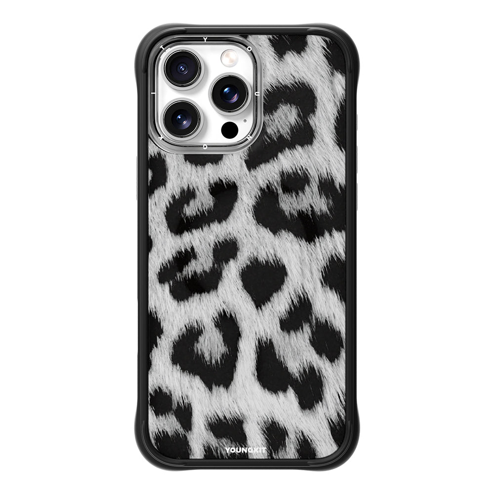 Apple iPhone 15 Pro Max Kılıf M-safe Şarj Özellikli Youngkit Leopard Serisi Kapak Pembe