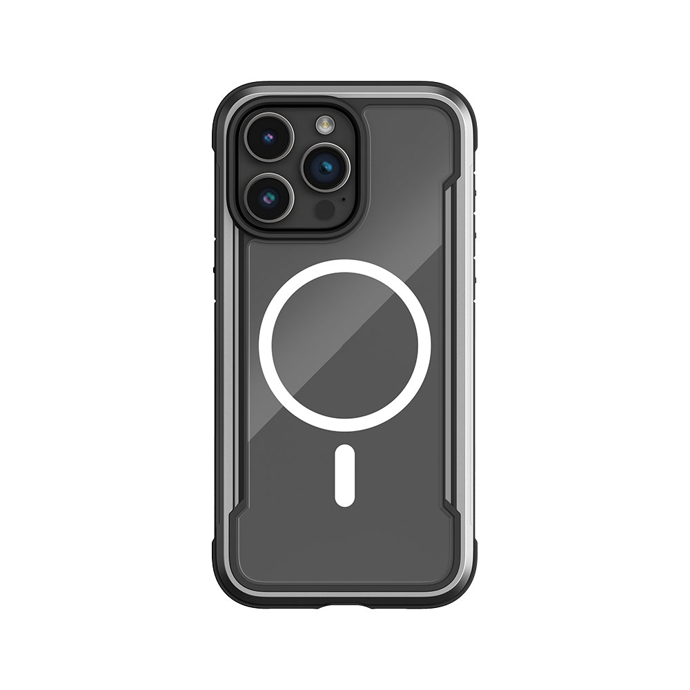 iPhone 15 Pro Max Kılıf Magsafe Şarj Özellikli Airbagli Raptic Shield Serisi Şeffaf Arka Yüzey Kılıf Siyah