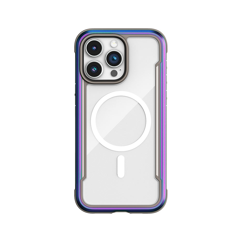 iPhone 15 Pro Max Kılıf Magsafe Şarj Özellikli Airbagli Raptic Shield Serisi Şeffaf Arka Yüzey Kılıf Colorful