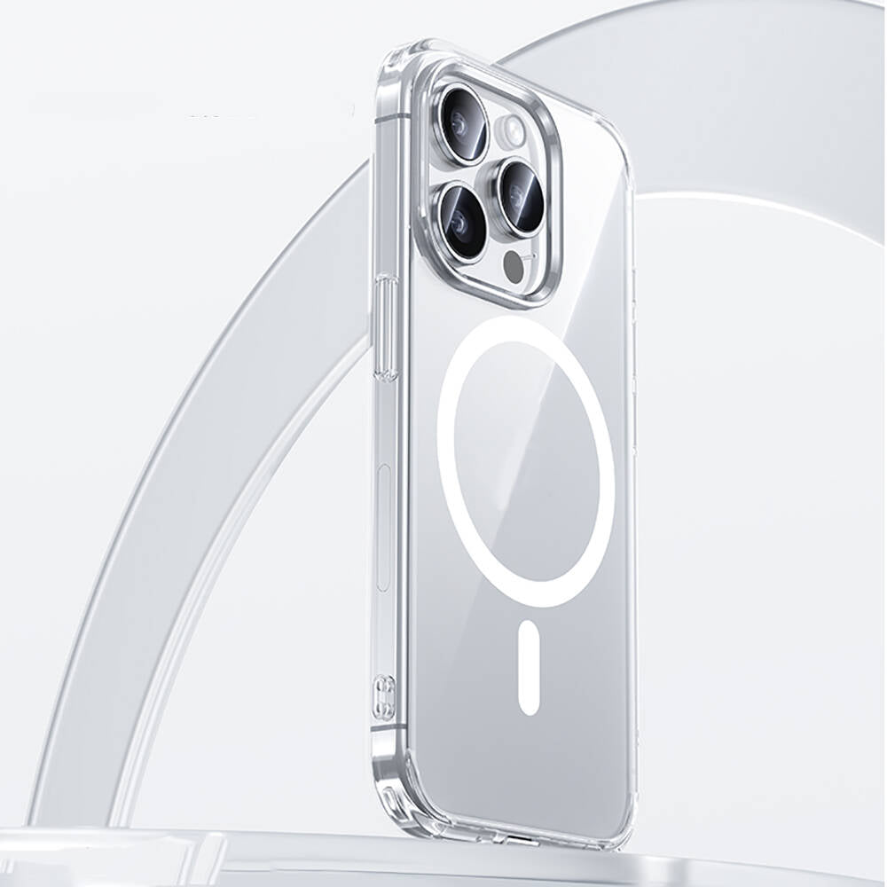 iPhone 15 Pro Max Kılıf Magsafe Şarj Özellikli Airbagli Şeffaf Benks LucentPro Serisi Kılıf Şeffaf