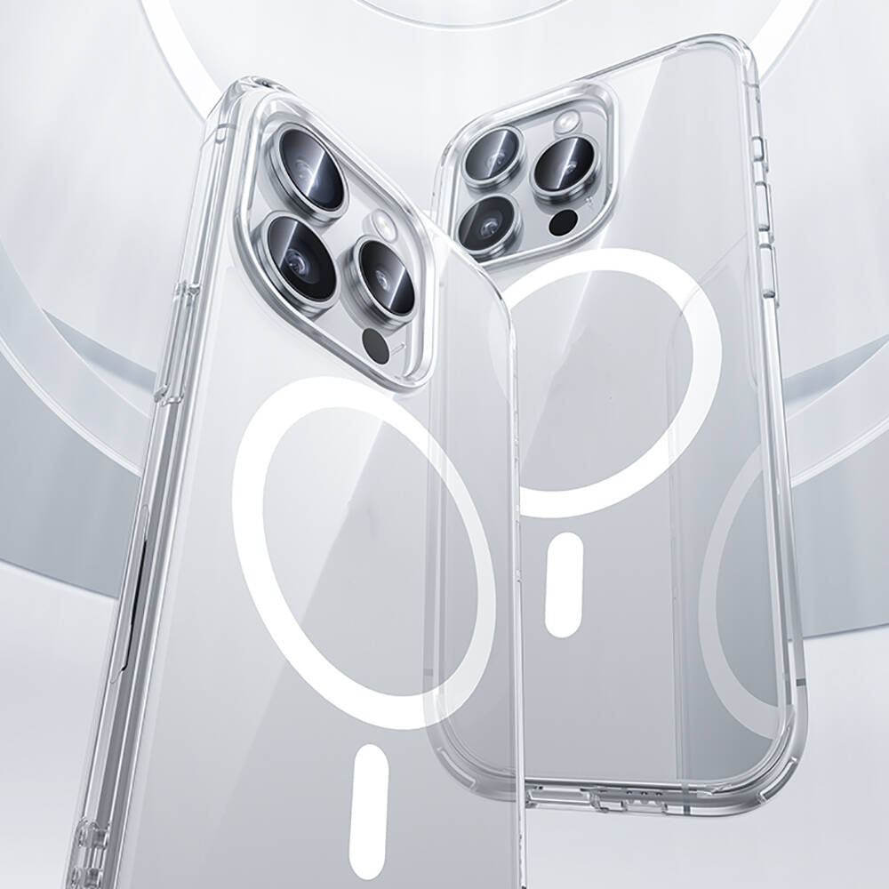 iPhone 15 Pro Max Kılıf Magsafe Şarj Özellikli Airbagli Şeffaf Benks LucentPro Serisi Kılıf Şeffaf