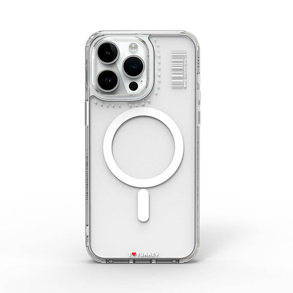 iPhone 15 Pro Max Kılıf Magsafe Şarj Özellikli Şeffaf Transparan Wiwu Turkey D Serisi Kılıf Renksiz