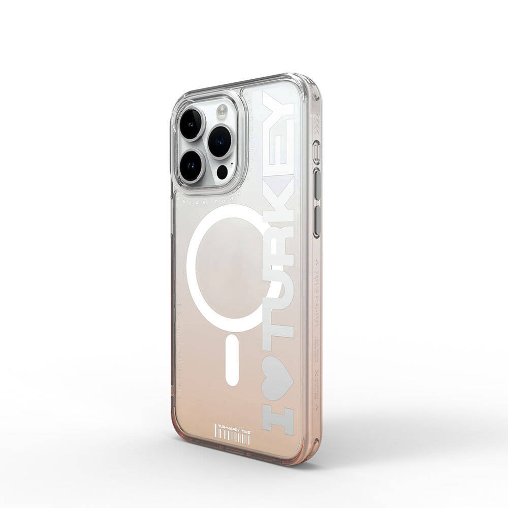 iPhone 15 Pro Max Kılıf Magsafe Şarj Özellikli Transparan Renk Geçişli Wiwu Turkey C Serisi Kılıf Yeşil