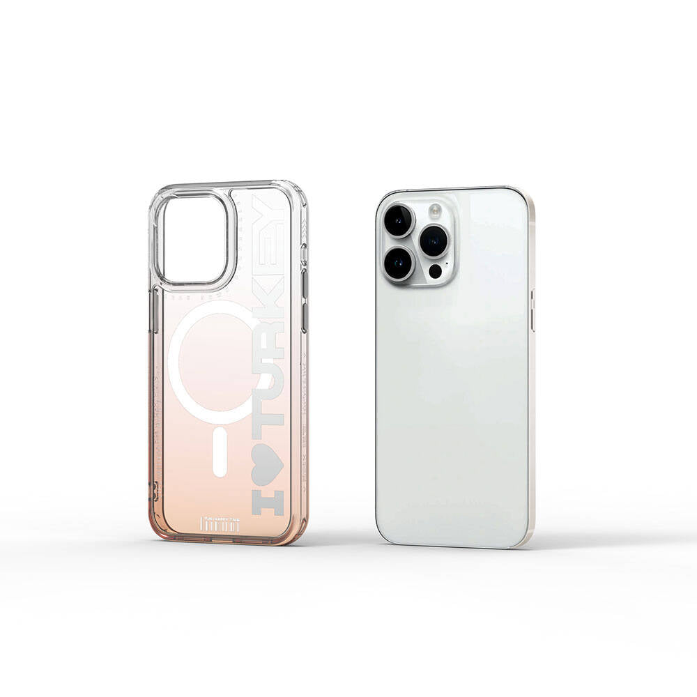 iPhone 15 Pro Max Kılıf Magsafe Şarj Özellikli Transparan Renk Geçişli Wiwu Turkey C Serisi Kılıf Yeşil