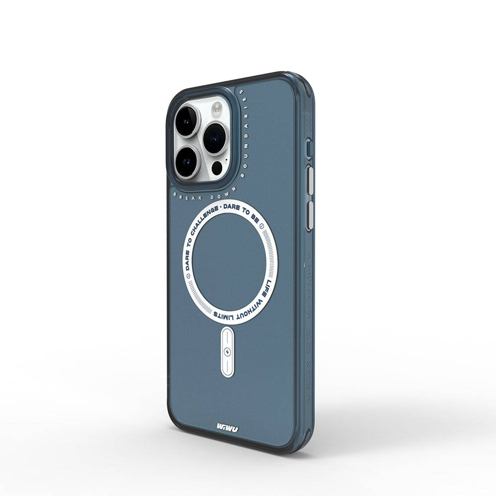 iPhone 15 Pro Max Kılıf Magsafe Şarj Özellikli Wiwu Basic Color J Serisi Kılıf Gri