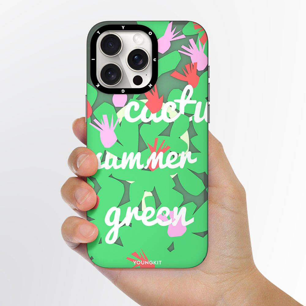 iPhone 15 Pro Max Kılıf Magsafe Şarj Özellikli Yaz Meyvesi Desenli Youngkit Fruity Flavour Serisi Kılıf Pembe