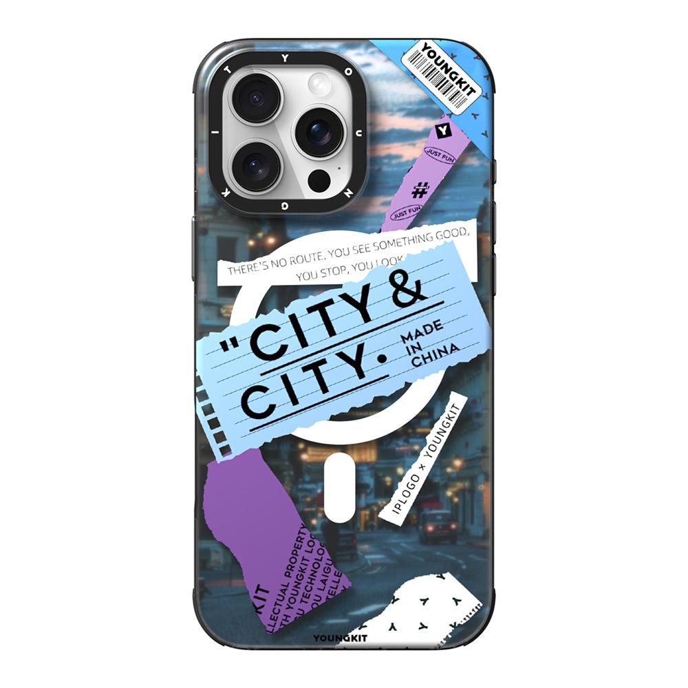 iPhone 15 Pro Max Kılıf Magsafe Şarj Özellikli Youngkit A-City Serisi Kılıf Mavi