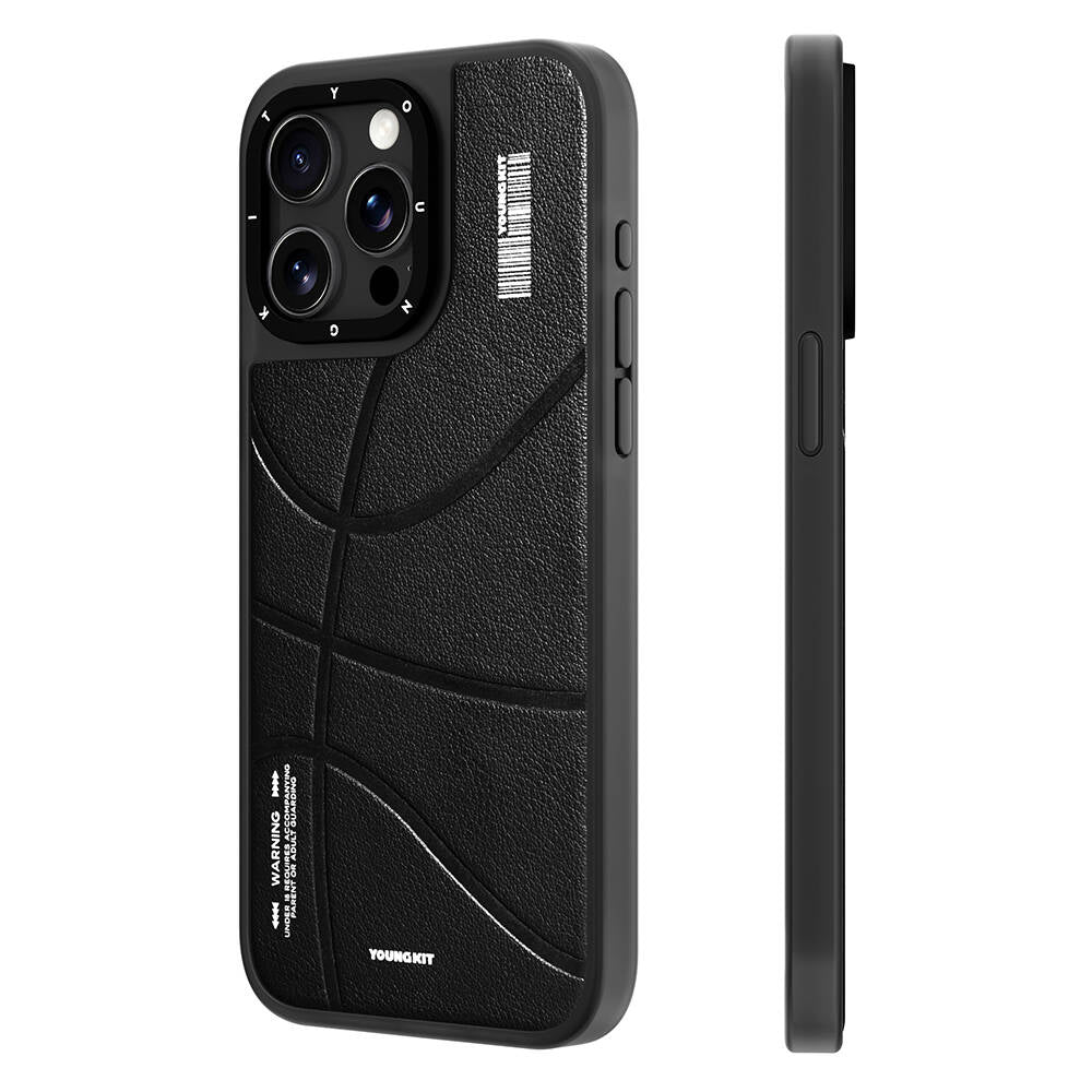 iPhone 15 Pro Max Kılıf Magsafe Şarj Özellikli Youngkit Backboard Serisi Leather Kılıf Pembe