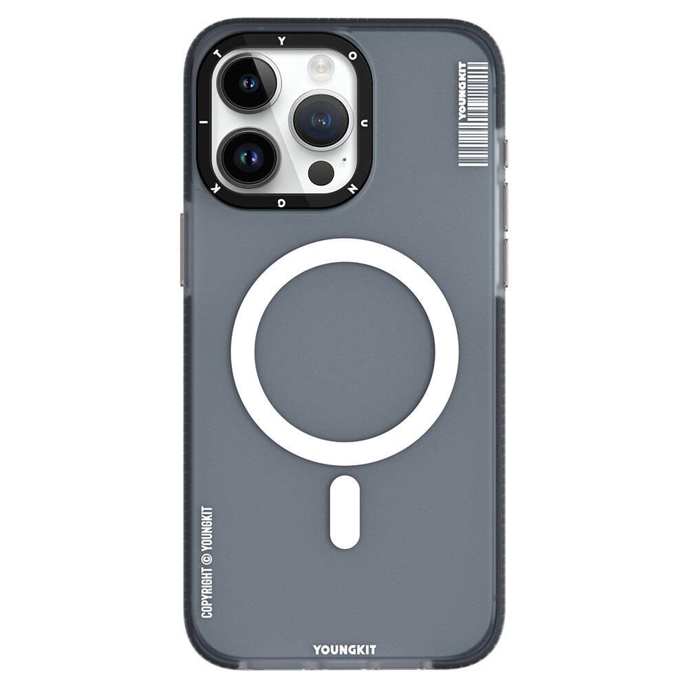 iPhone 15 Pro Max Kılıf Magsafe Şarj Özellikli Youngkit Jiansha Serisi Kılıf Siyah