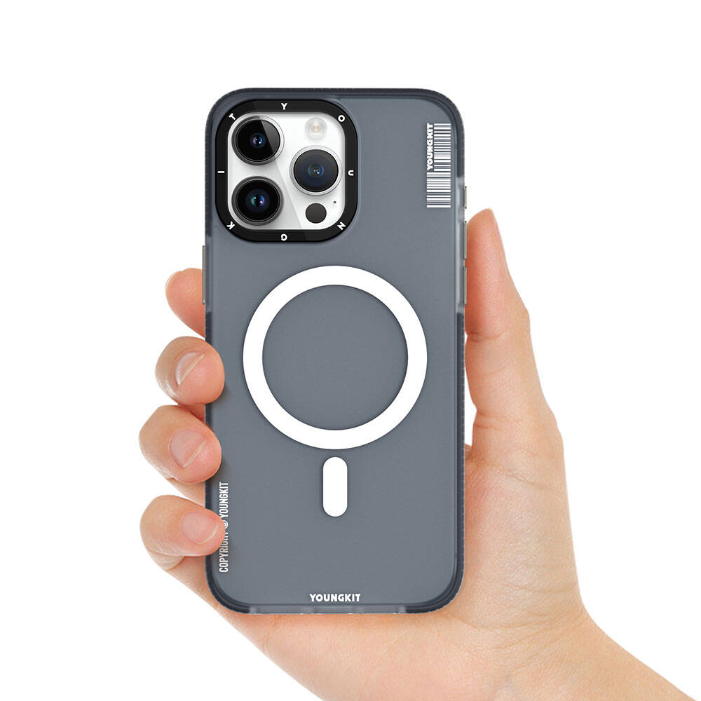 iPhone 15 Pro Max Kılıf Magsafe Şarj Özellikli Youngkit Jiansha Serisi Kılıf Siyah