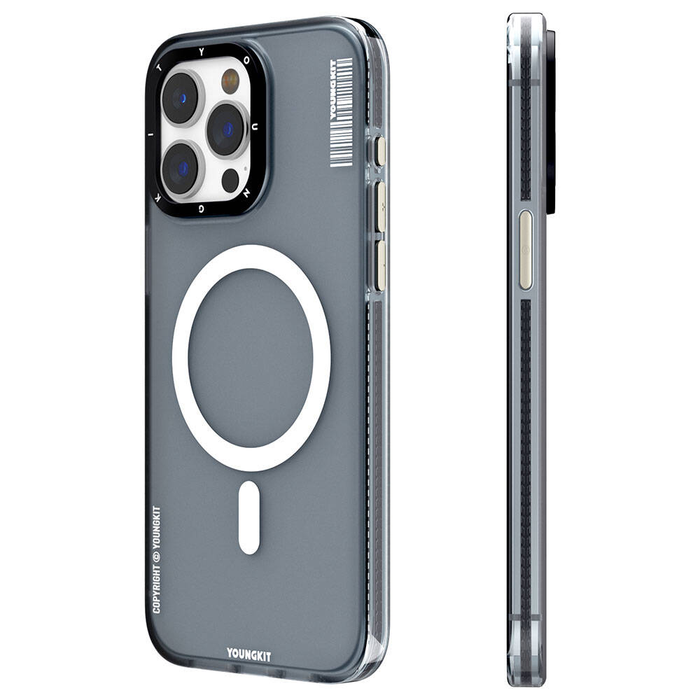 iPhone 15 Pro Max Kılıf Magsafe Şarj Özellikli Youngkit Jiansha Serisi Kılıf Siyah