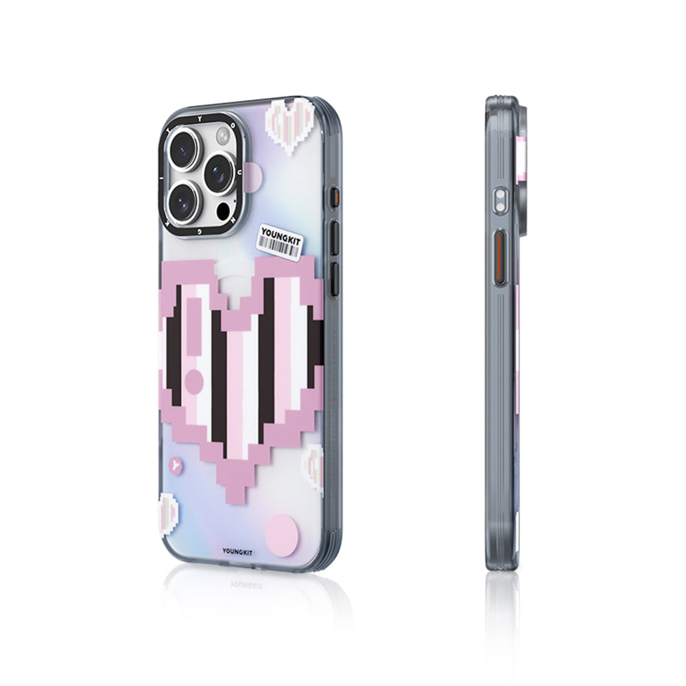iPhone 15 Pro Max Kılıf Magsafe Şarj Özellikli Youngkit Love Serisi Kılıf Pembe