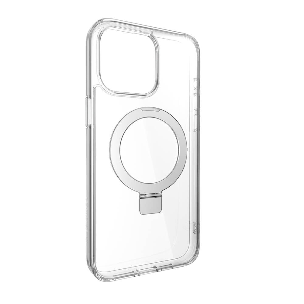 iPhone 15 Pro Max Kılıf Magsafe Şarj Özellikli Yüzük Standlı Lisanslı Switcheasy Magstand-M Kılıf Renksiz