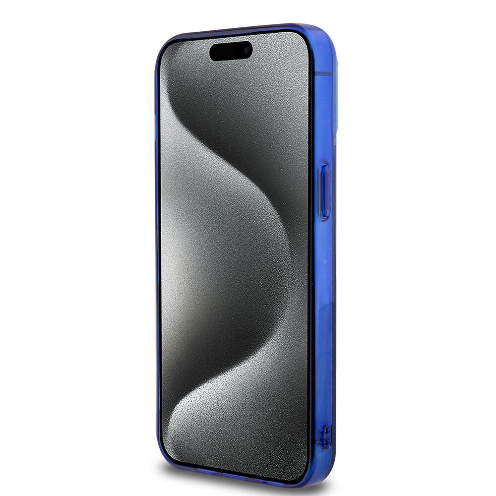 iPhone 15 Pro Max Kılıf Mercedes Benz Orjinal Lisanslı Magsafe Şarj Özellikli Çift Katmanlı Mini Yıldız Desenli Kılıf Mavi