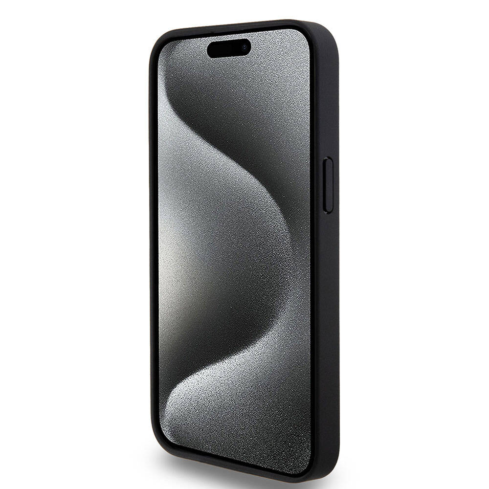 iPhone 15 Pro Max Kılıf Mercedes Benz Orjinal Lisanslı Magsafe Şarj Özellikli Mühürlü Yıldız Desenli ve Logolu Deri Kılıf Siyah