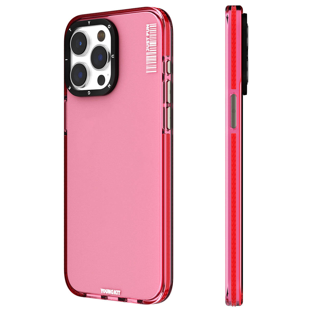 iPhone 15 Pro Max Kılıf Pürüzsüz Düz Arka Yüzey YoungKit Crystal Color Serisi Kılıf Siyah