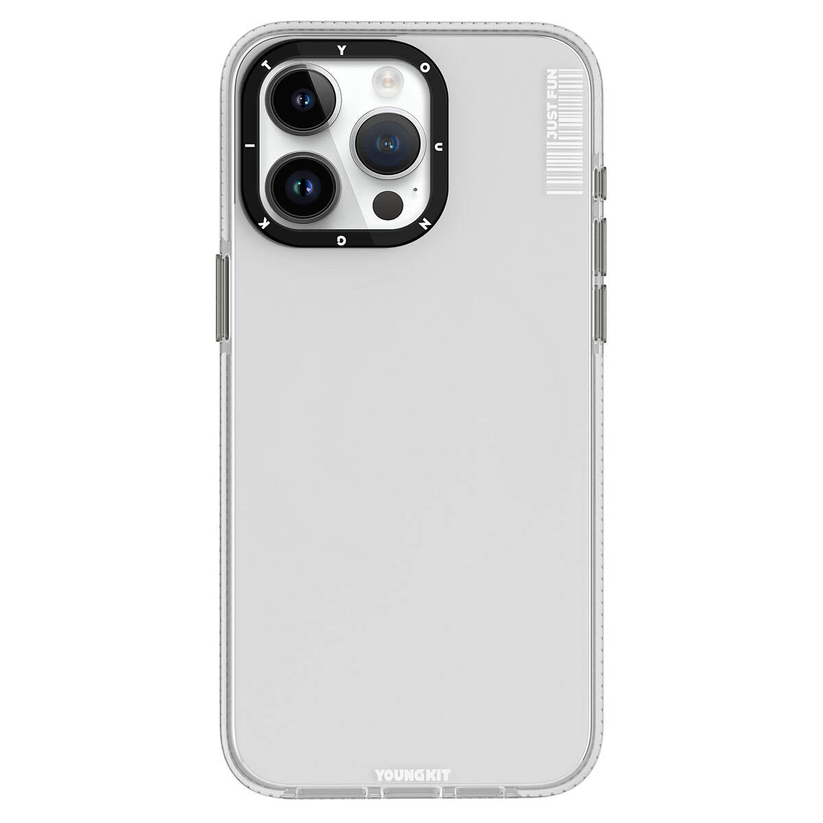 iPhone 15 Pro Max Kılıf Pürüzsüz Düz Arka Yüzey YoungKit Crystal Color Serisi Kılıf Renksiz