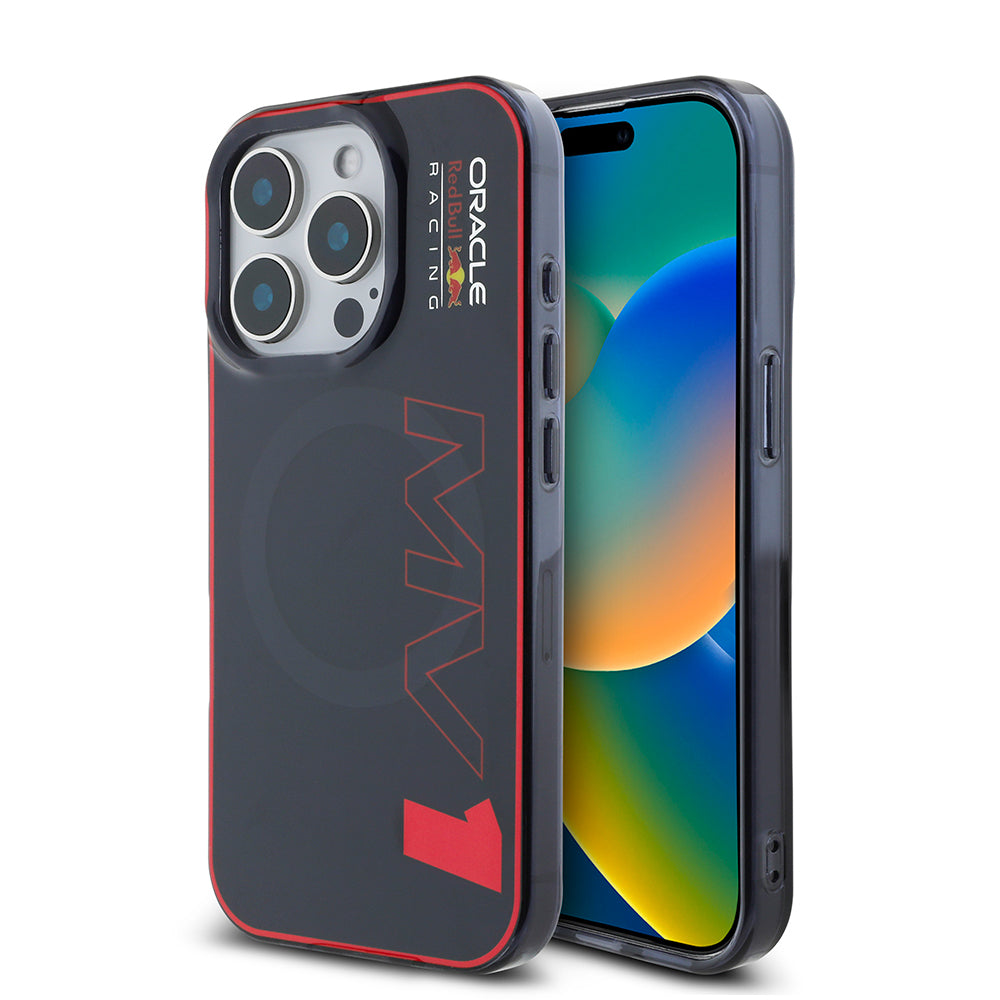 Apple iPhone 15 Pro Max Kılıf Redbull Orjinal Lisanslı Magsafe Şarj Özellikli Çift Katmanlı Sert PC Büyük Boy MV Kapak Lacivert