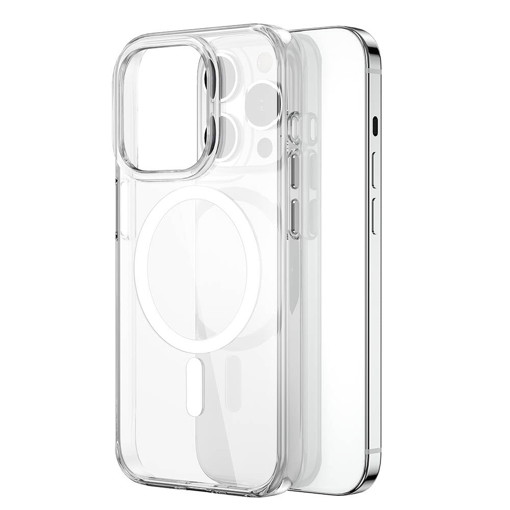 iPhone 15 Pro Max Kılıf Wiwu BC-022 Magsafe Şarj Özellikli Şeffaf Transparan Kılıf Renksiz