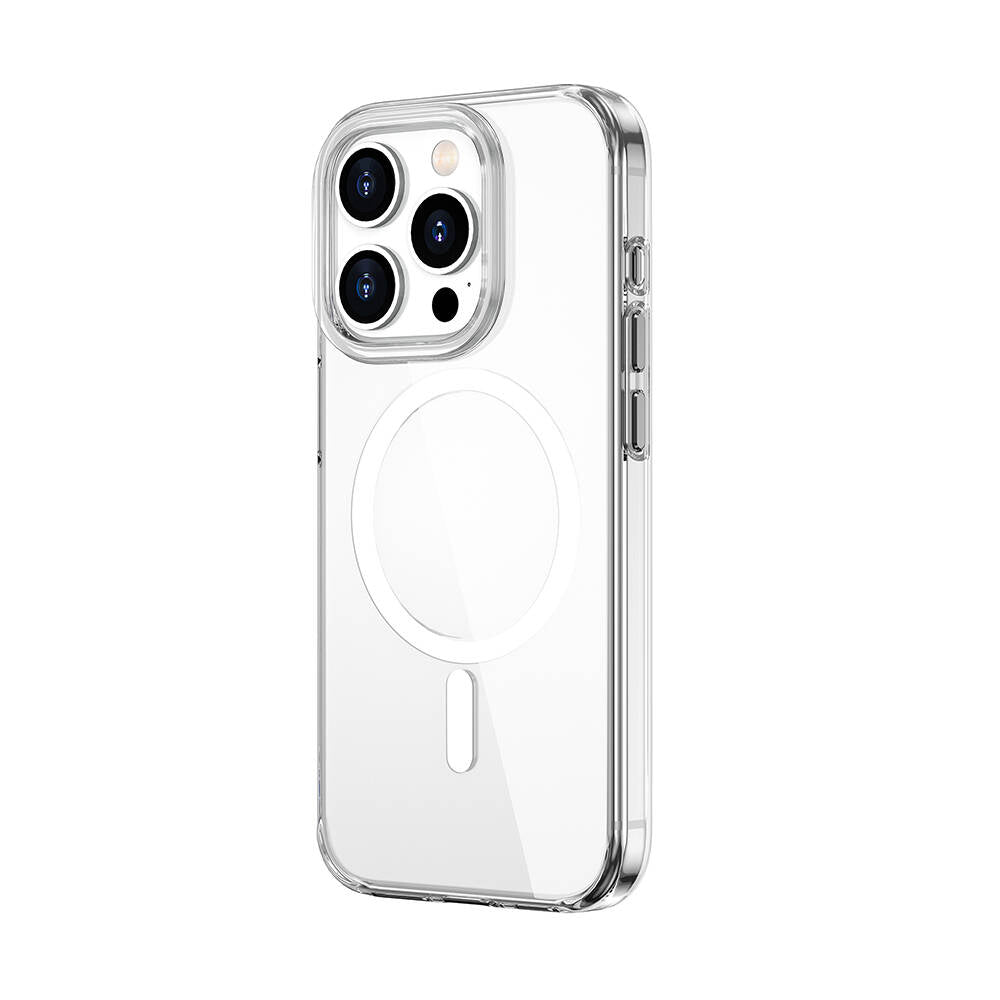 iPhone 15 Pro Max Kılıf Wiwu BC-022 Magsafe Şarj Özellikli Şeffaf Transparan Kılıf Renksiz
