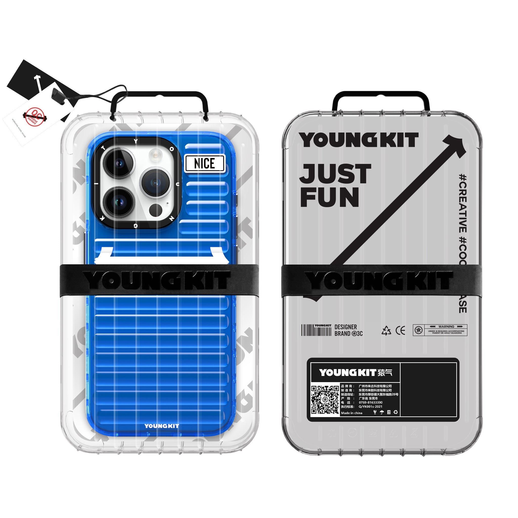 iPhone 15 Pro Max Kılıf YoungKit Luggage FireFly Serisi Kılıf Pembe