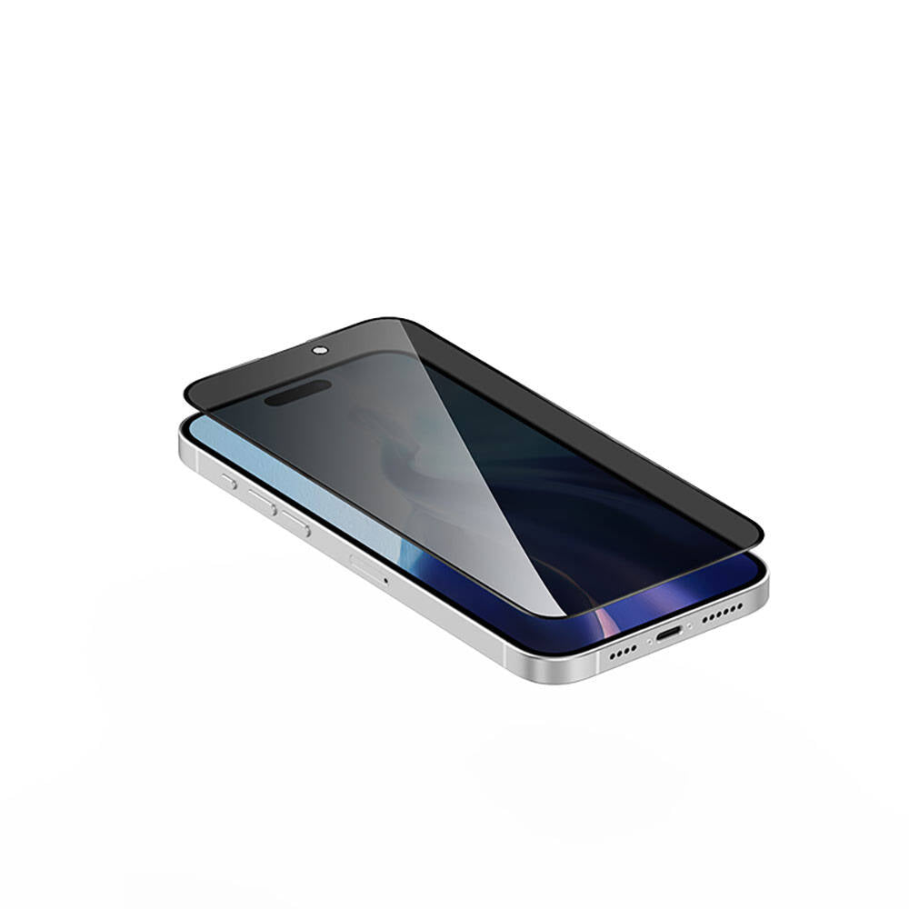 iPhone 15 Pro Max Recci RSP-A08SP 3D Privacy Shield Temperli Cam Ekran Koruyucu Gri