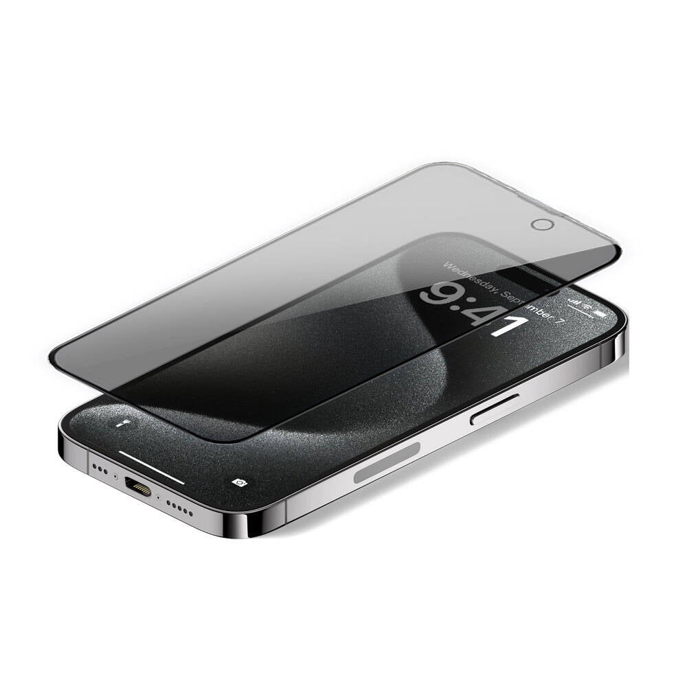iPhone 15 Pro Wiwu iPrivacy HD Anti-Peep Ekran Koruyucu Siyah