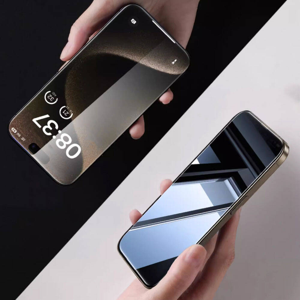 iPhone 15 Pro Wiwu iPrivacy HD Anti-Peep Ekran Koruyucu Siyah