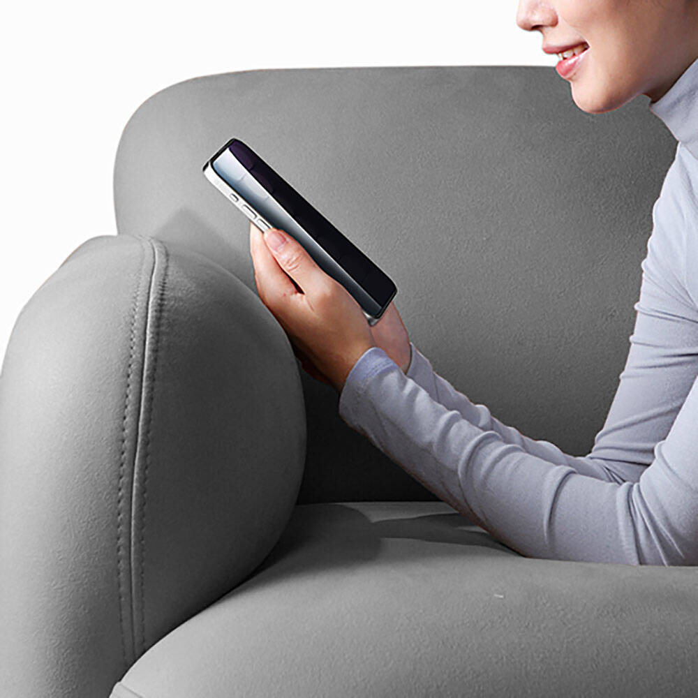 iPhone 15 Recci RSP-A16AP Privacy Temperli Cam Ekran Koruyucu Gri