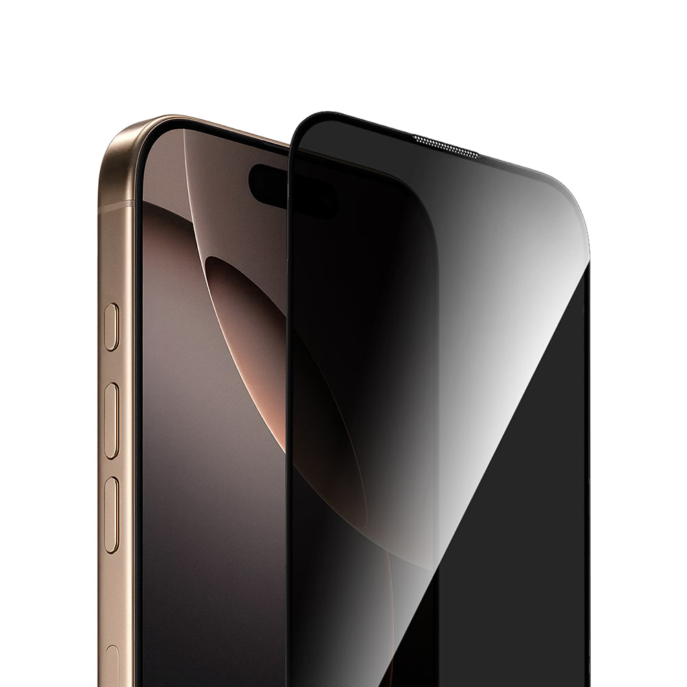 iPhone 15 Wiwu GT-021 Titan Guard Serisi Şok Emici Hibrit Polimer Privacy Ekran Koruyucu Film + Kolay Uygulama Aparatı Siyah