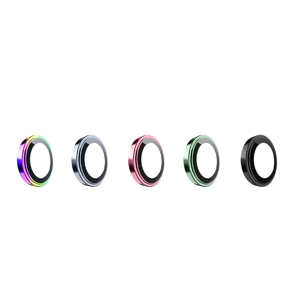 iPhone 15 Wiwu Lens Guard Metal Kamera Lens Koruyucu Siyah