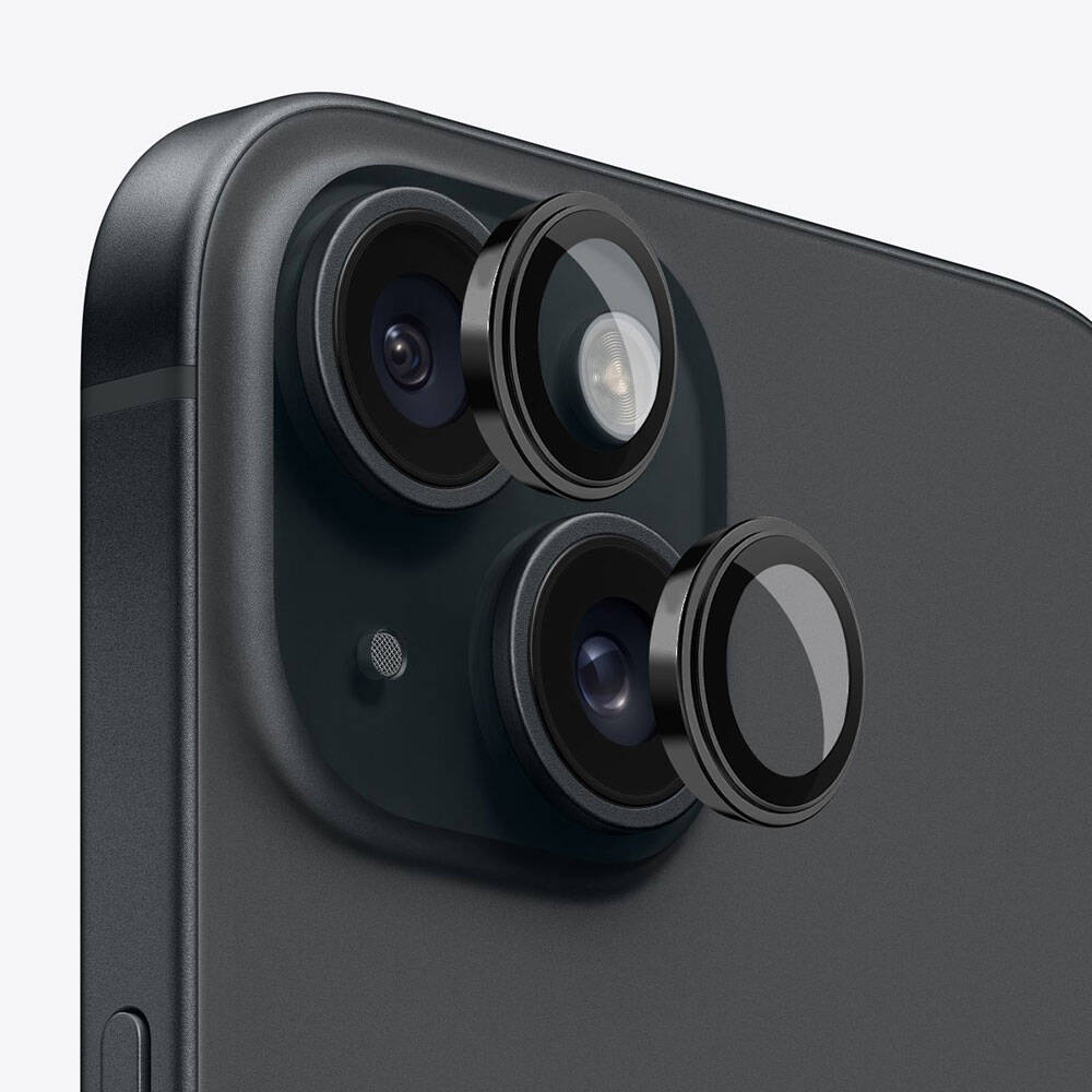 iPhone 15 Wiwu Lens Guard Metal Kamera Lens Koruyucu Siyah