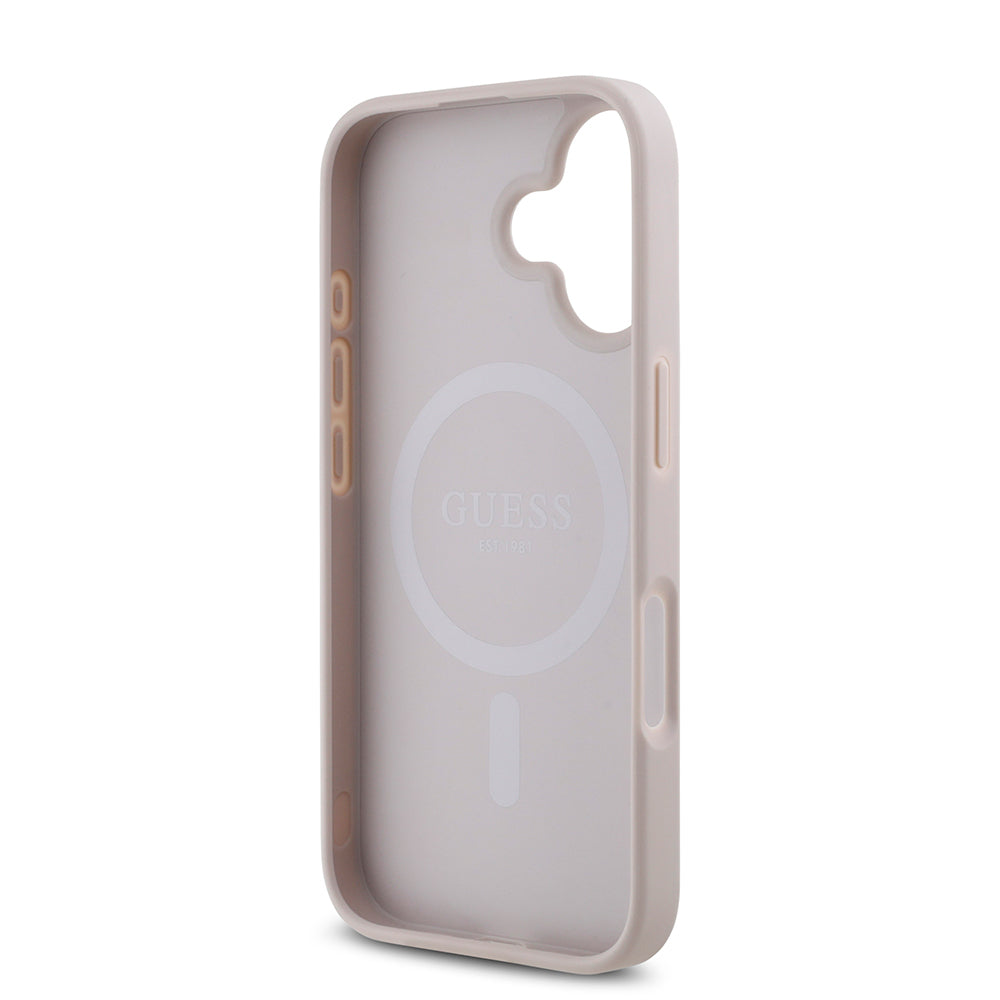 Apple iPhone 16 Guess Orjinal Lisanslı Kılıf + Ekran Koruyucu + Lens Koruyucu 3in1 Aksesuar Seti Pembe