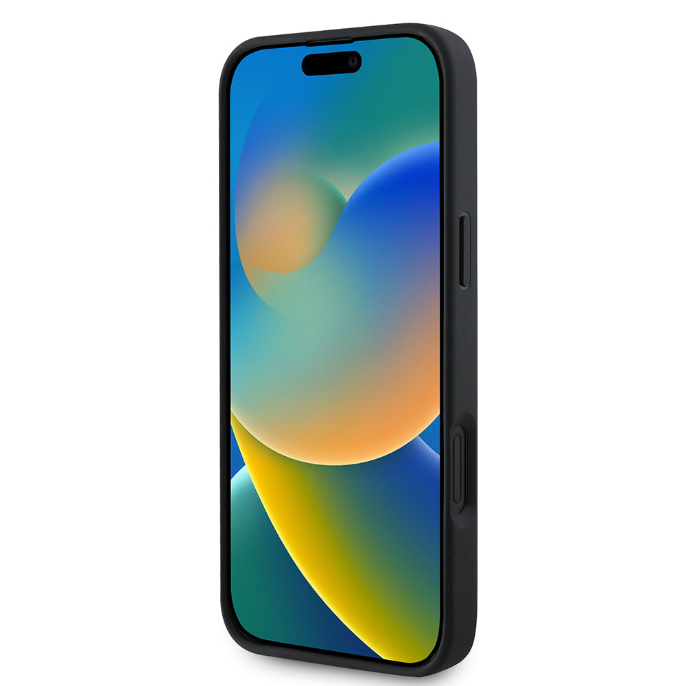Apple iPhone 16 Guess Orjinal Lisanslı Kılıf + Ekran Koruyucu + Lens Koruyucu 3in1 Aksesuar Seti Siyah