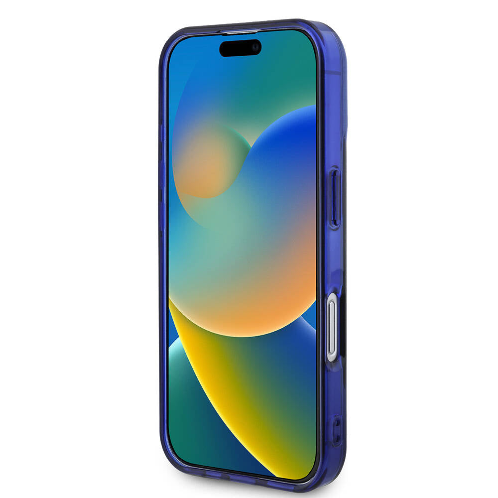 iPhone 16 Kılıf BMW Orjinal Lisanslı M Logolu Üç Renk Çizgili Motorsport Circle Kılıf Siyah