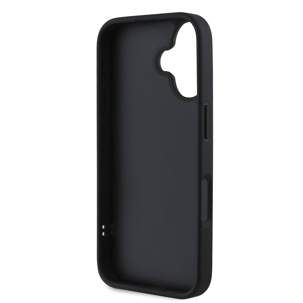 iPhone 16 Kılıf DKNY Orjinal Lisanslı Kartlıklı 3D Yazılı Repeat Texture Pattern Kılıf Siyah