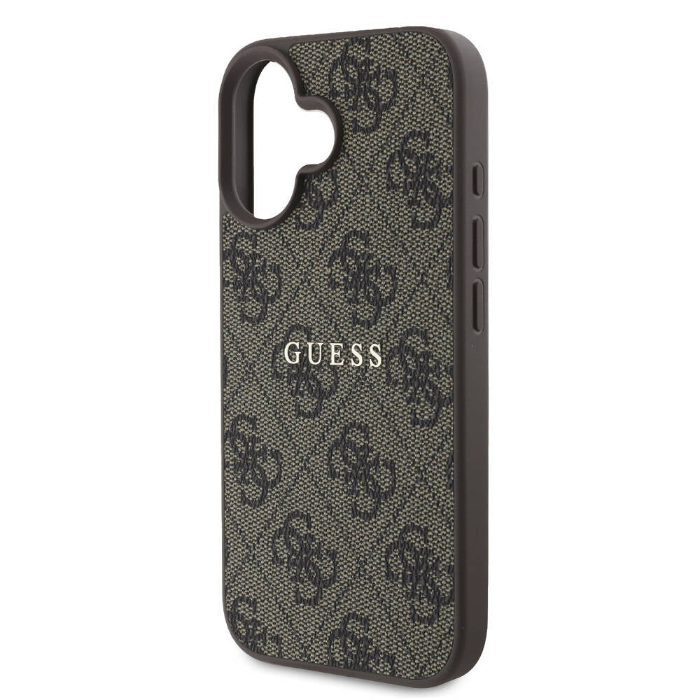 Apple iPhone 16 Kılıf Guess Orjinal Lisanslı Magsafe Şarj Özellikli 4G Desenli Yazı Logolu Kapak Pembe