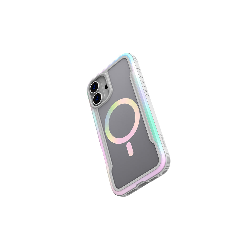iPhone 16 Kılıf Magsafe Şarj Özellikli Airbagli Raptic Shield 2.0 Serisi Şeffaf Arka Yüzey Kılıf Beyaz
