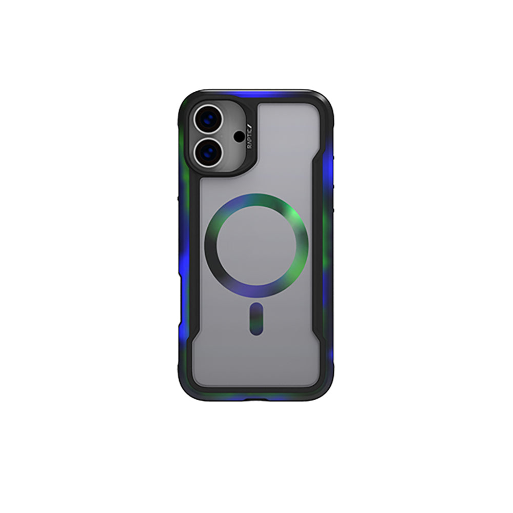 iPhone 16 Kılıf Magsafe Şarj Özellikli Airbagli Raptic Shield 2.0 Serisi Şeffaf Arka Yüzey Kılıf Siyah
