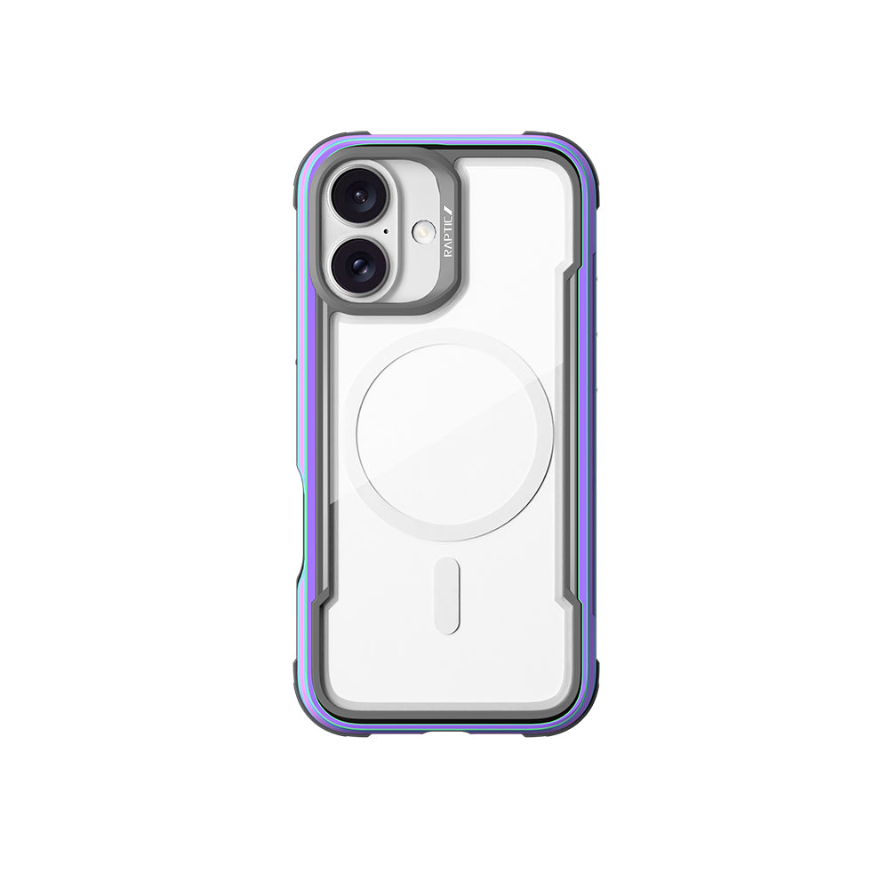 iPhone 16 Kılıf Magsafe Şarj Özellikli Airbagli Raptic Shield Serisi Şeffaf Arka Yüzey Kılıf Colorful