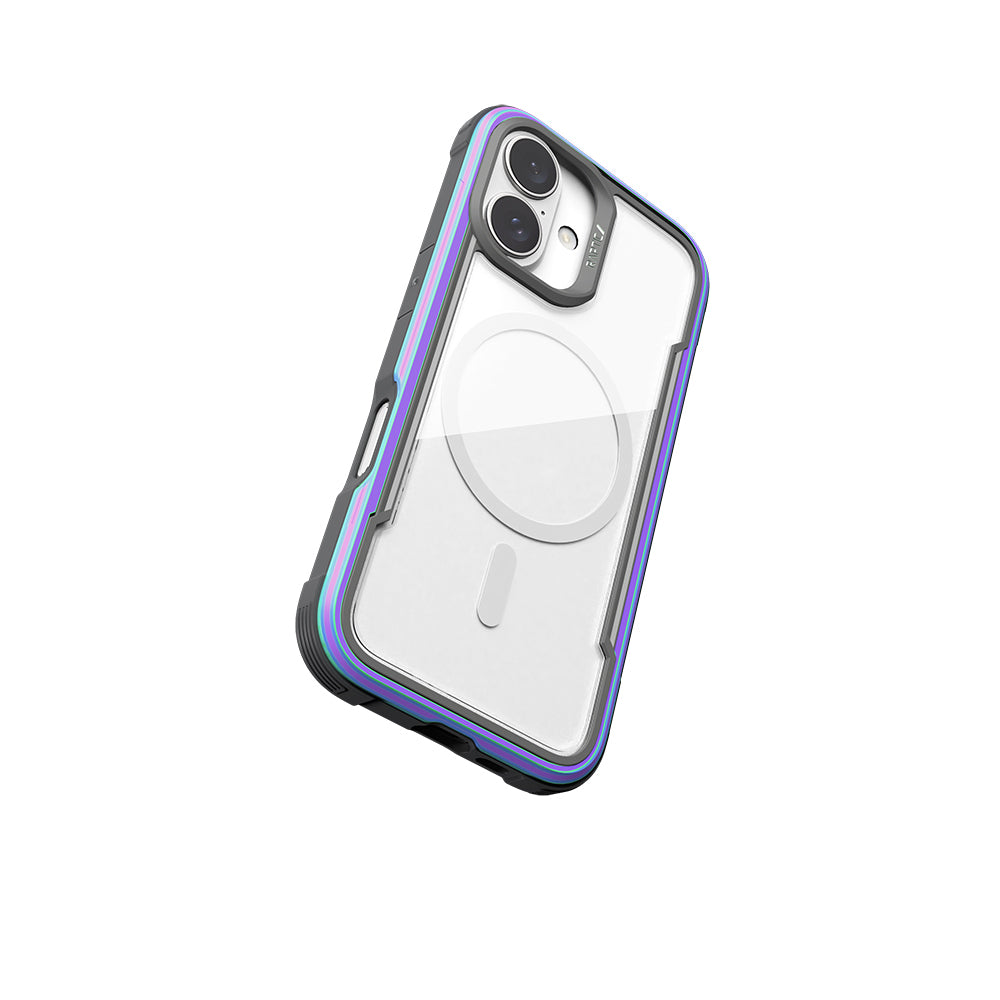 iPhone 16 Kılıf Magsafe Şarj Özellikli Airbagli Raptic Shield Serisi Şeffaf Arka Yüzey Kılıf Colorful