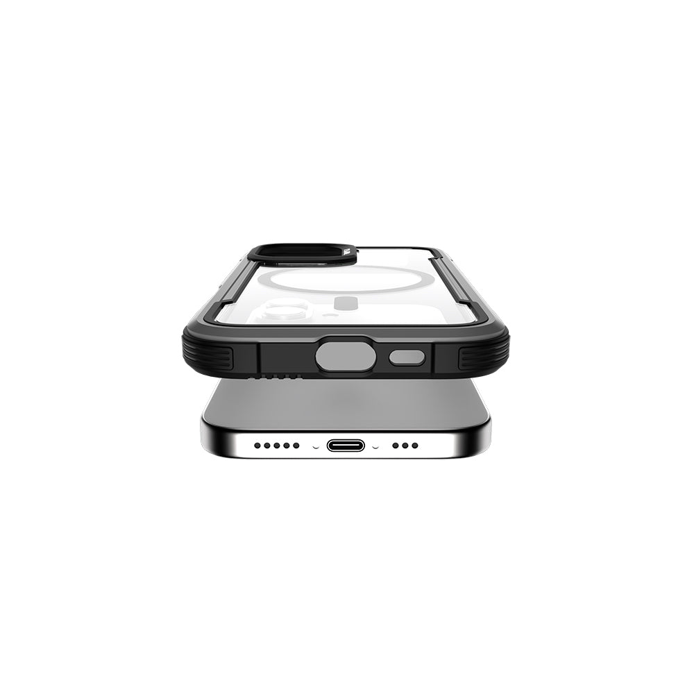 iPhone 16 Kılıf Magsafe Şarj Özellikli Airbagli Raptic Shield Serisi Şeffaf Arka Yüzey Kılıf Yeşil